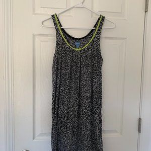 Vera Wang Gray and Black Leopard  Print tank style nightgown (size small)